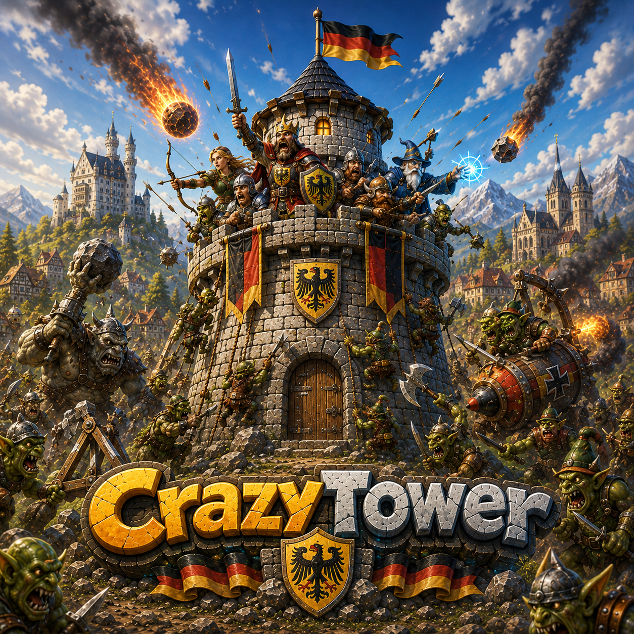 CrazyTower Hero — verteidige den Turm gegen eine Monsterwelle