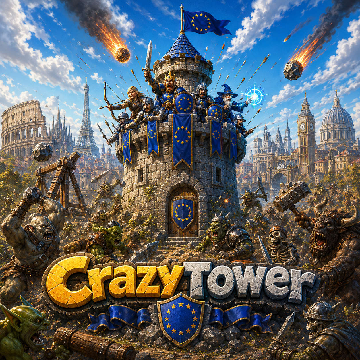 CrazyTower hero — broń wieży przed falą potworów