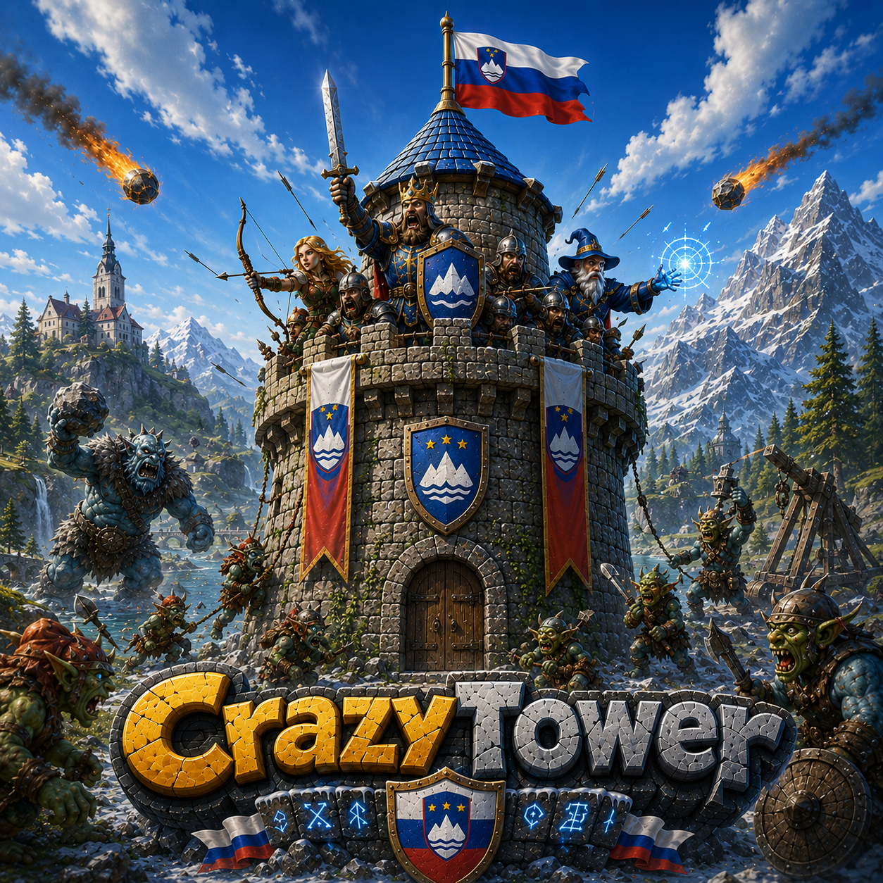 CrazyTower junak — brani stolp pred valom pošasti